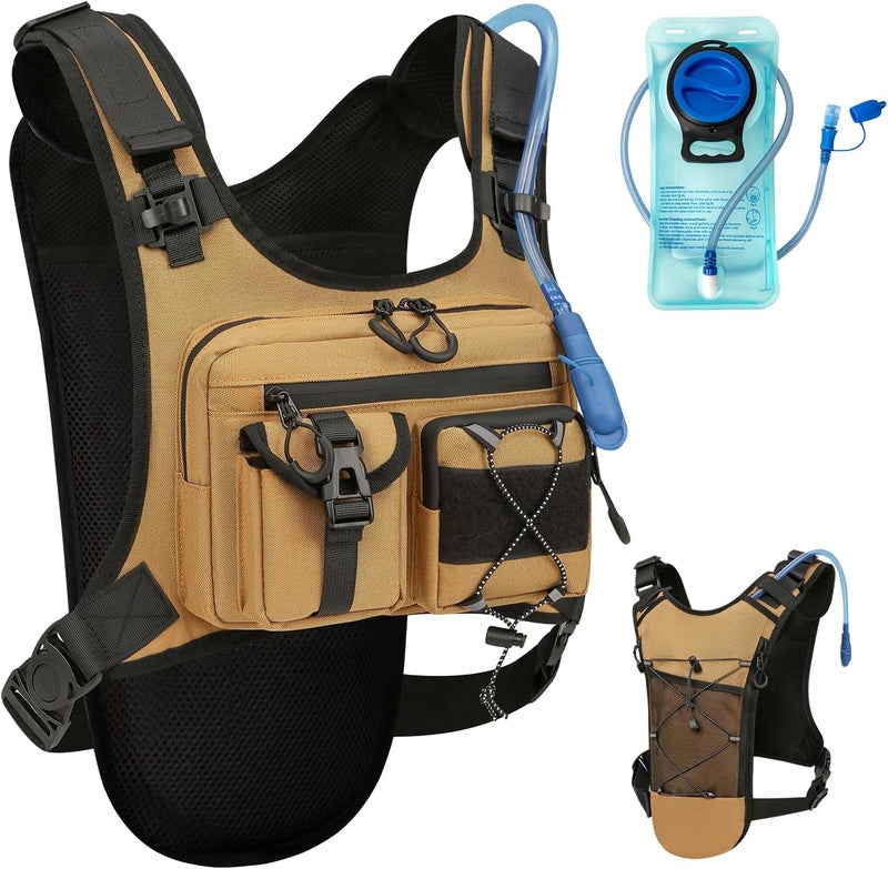 Criuage USA Original Patent Running Hydration Vest Backpack, Lightweight Chest Pack with 2.0L Water Bladder Bag Daypack for Hiking Running Cycling Race Marathon for Women Men - Image 1